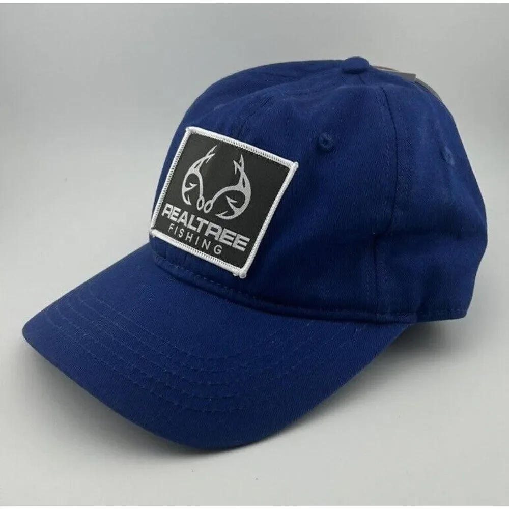 Realtree Active Fishing Hat  -‎ Adjustable - Mens Blue Outdoor Patch - NWT